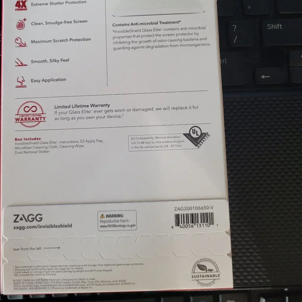 I Phone Zagg Invisibleshield Screen Protector